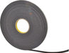 Black Double-Sided Polyethylene Foam Tape: 1/2" Wide, 36 yd Long, 1/16" Thick, Rubber Adhesive
