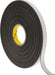 Black Double-Sided Polyethylene Foam Tape: 3/4" Wide, 36 yd Long, 1/16" Thick, Rubber Adhesive