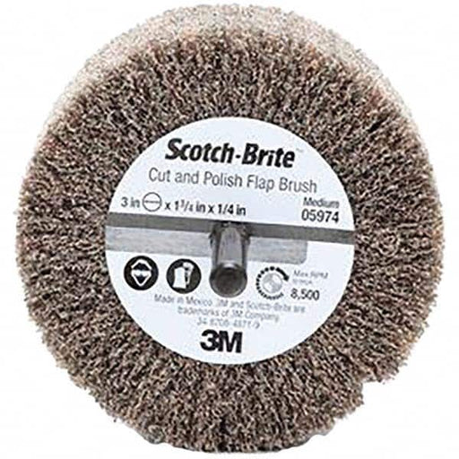 Mounted Flap Wheel: 3" Dia, 1-3/4" Face Width, Aluminum Oxide