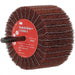 Mounted Flap Wheel: 3" Dia, 1-3/4" Face Width, 80 Grit, Aluminum Oxide