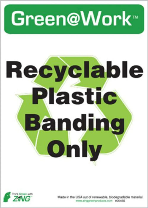 ZING PLAS BANDING RECYCLE ECO LABEL 7X5, 5 pk