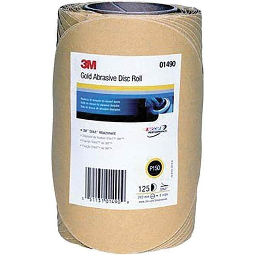 PSA Disc: 8" Disc Dia, 150 Grit, Aluminum Oxide