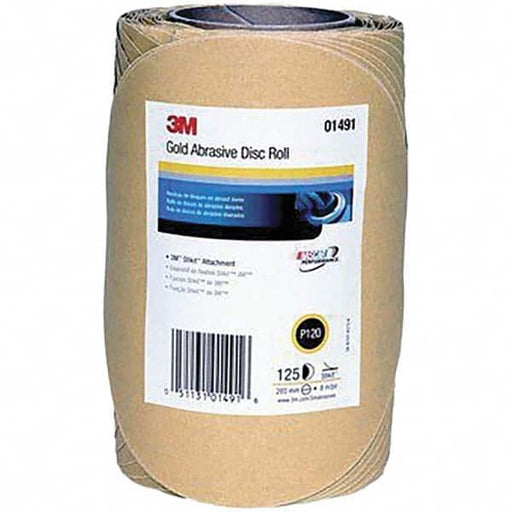 PSA Disc: 8" Disc Dia, 120 Grit, Aluminum Oxide