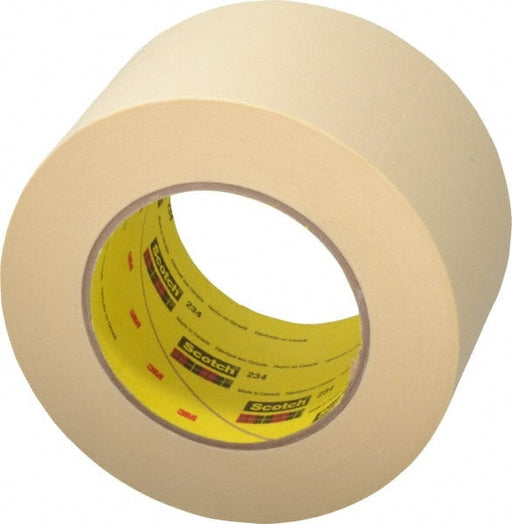 Masking Tape: 3" Wide, 60 yd Long, 5.9 mil Thick, Tan