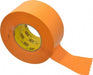 Masking Tape: 3" Wide, 60 yd Long, 9.5 mil Thick, Orange