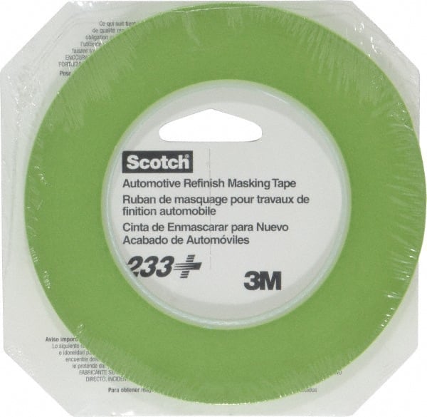 Masking Tape: 6 mm Wide, 60 yd Long, 6.7 mil Thick, Green