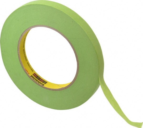 Masking Tape: 12 mm Wide, 60 yd Long, 6.7 mil Thick, Green