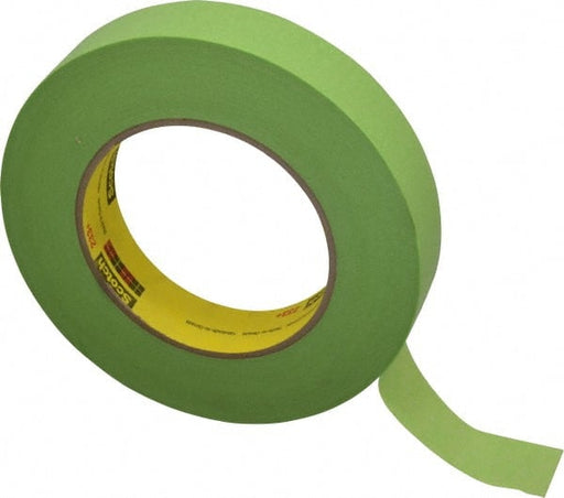Masking Tape: 1" Wide, 60 yd Long, 6.7 mil Thick, Green