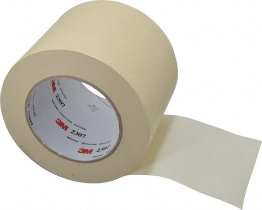 Masking Tape: 4" Wide, 60 yd Long, 5.2 mil Thick, Tan