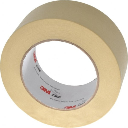 Masking Tape: 2" Wide, 60 yd Long, 5.3 mil Thick, Tan