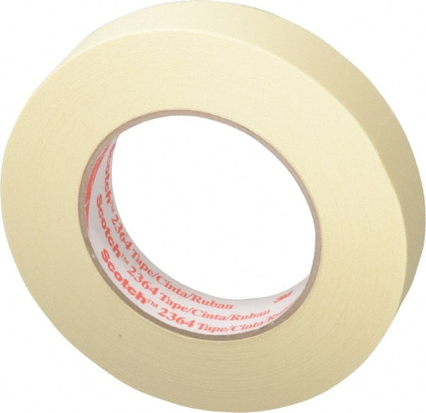 Masking Tape: 1" Wide, 60 yd Long, 6.5 mil Thick, Tan