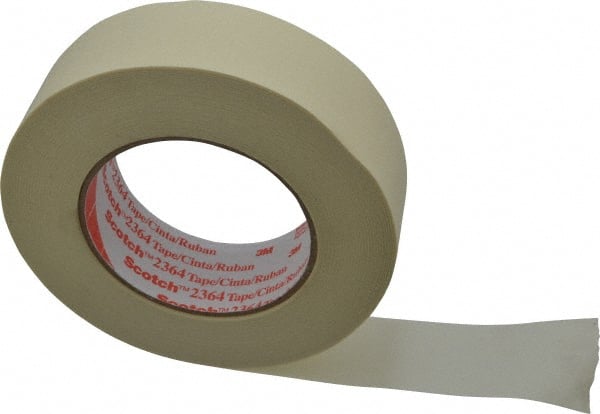 Masking Tape: 38 mm Wide, 60 yd Long, 6.5 mil Thick, Tan