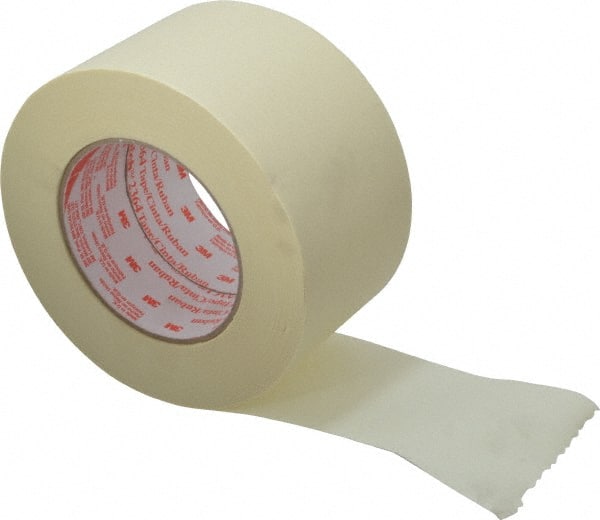 Masking Tape: 3" Wide, 60 yd Long, 6.5 mil Thick, Tan