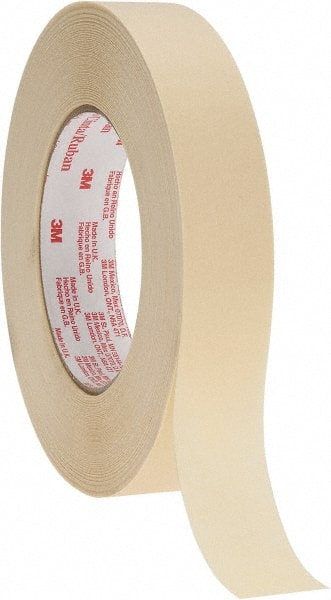 Masking Tape: 1" Wide, 60 yd Long, 7.2 mil Thick, Tan
