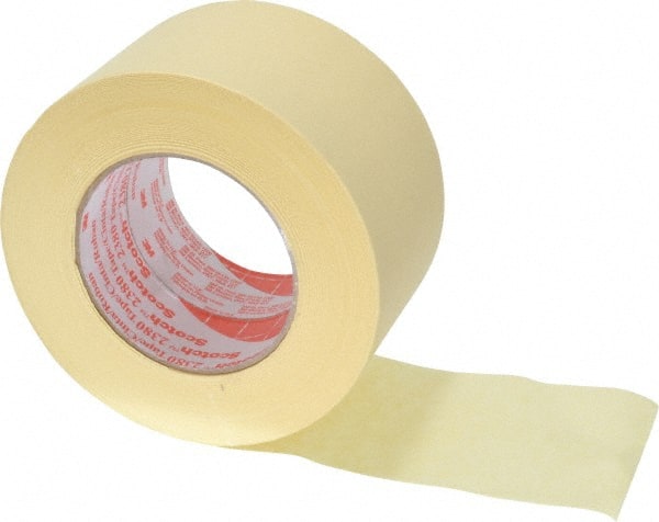 Masking Tape: 3" Wide, 60 yd Long, 7.2 mil Thick, Tan
