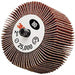 Mounted Flap Wheel: 3" Dia, 1" Face Width, 60 Grit, Aluminum Oxide