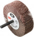 Mounted Flap Wheel: 3" Dia, 1" Face Width, 80 Grit, Aluminum Oxide