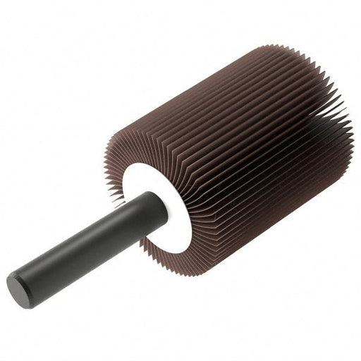 Mounted Flap Wheel: 1" Dia, 1" Face Width, 120 Grit, Aluminum Oxide