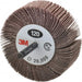 Mounted Flap Wheel: 3" Dia, 1" Face Width, 120 Grit, Aluminum Oxide
