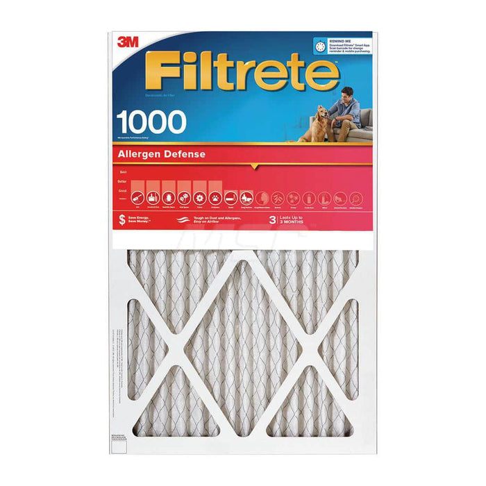 Pleated Air Filter: 16 x 20 x 1", MERV 11, 88% Efficiency