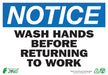 ZING Notice Wash Hands, 10x14, Plastic