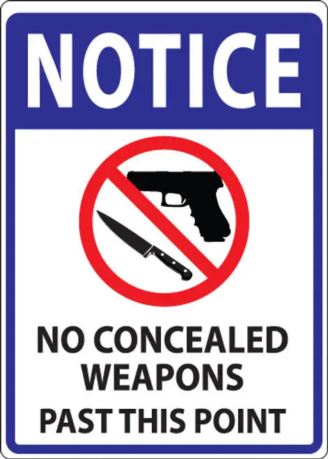 ZING Notice Concealed Weapons Proh 14x10 PL — Pelican Supply