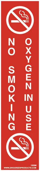ZING Magnetic 9x2, Oxygen in Use White on Red — Pelican Supply