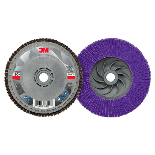 Flap Disc: 4-1/2" Dia, 5/8-11 Hole, 40 Grit, Ceramic, Type 27