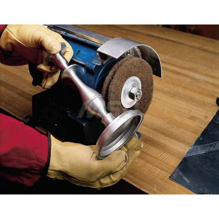 Hook & Loop Disc: 5" Dia, Non-Woven, Silicon Carbide