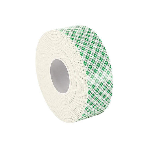 White Double-Sided Urethane Foam Tape: 1/2" Wide, 5 yd Long, 62.5 mil Thick, Acrylic Adhesive