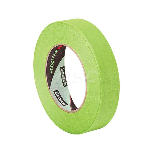 High Temperature Masking Tape: 1/4" Wide, 60 yd Long, 6.7 mil Thick, Green