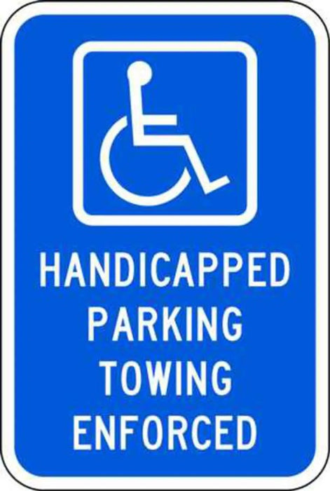 ZING Handicap Parking, white/blue, HIP, 12x18