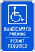 ZING Handicap Parking, Blue/white, HIP, 12x18