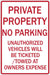 ZING Parking Private Property No Park 12x18