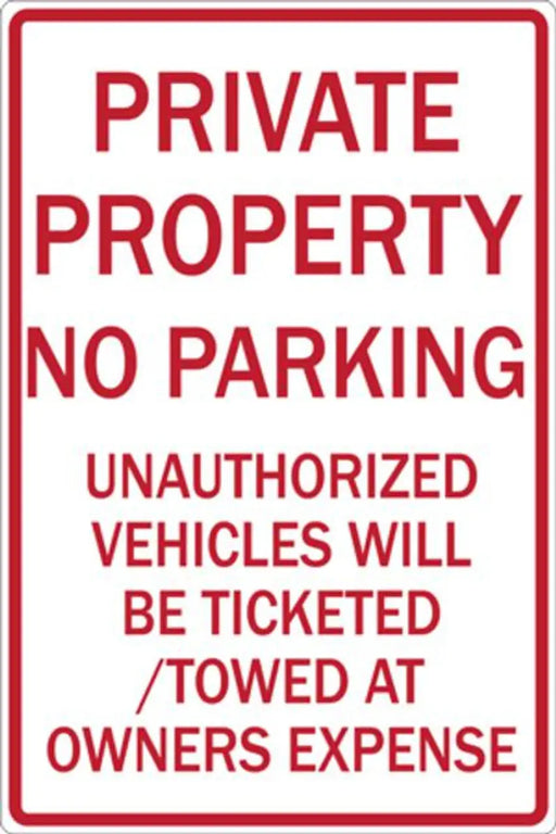 ZING Parking Private Property No Park 12x18
