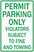 ZING Permit Parking Only, HIP, 12x18, Alum