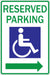ZING Reserved Parking Handicap, HIP, 12x18