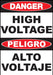 ZING Bilingual DANGER High Voltage 14X10