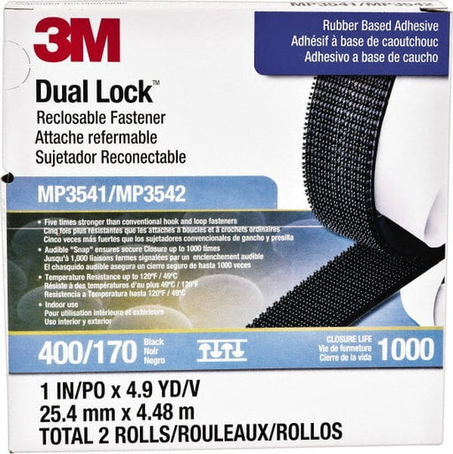 1" x 5 Yd Adhesive Backed Dual Lock Hook & Loop Roll