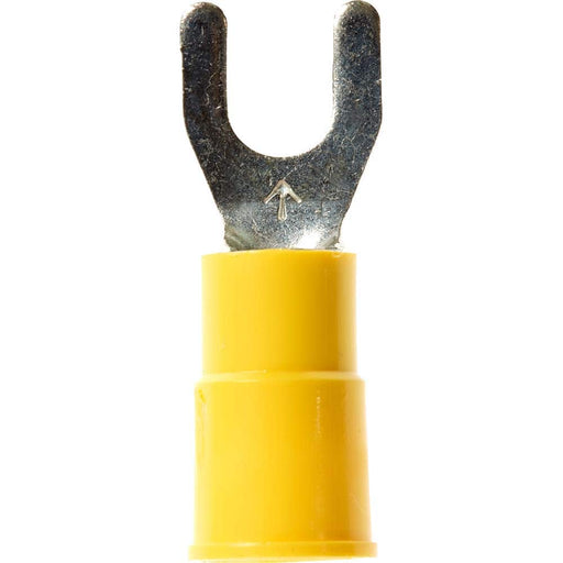 Fork Terminal: Yellow, Insulated, Crimp