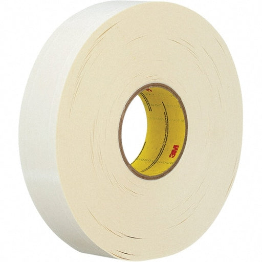White Double-Sided Paper Tape: 1-57/64" Wide, 55 yd Long, 5.5 mil Thick, Repulpable Adhesive