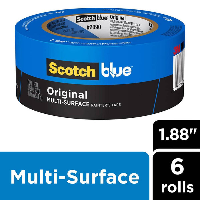 Masking & Painters Tape; Tape Type: Painter's Tape ; Tape Material: Paper ; Length (Meters): 54.800 ; Thickness (mil): 11.9380 ; Color: Blue ; Series: 2090-48SC6