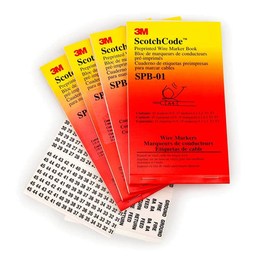 426 Label, 1.37 Inch Long x 0.22 Inch Wide x 1/4mm Thick, Alphanumeric, Electrical Vinyl Film Book