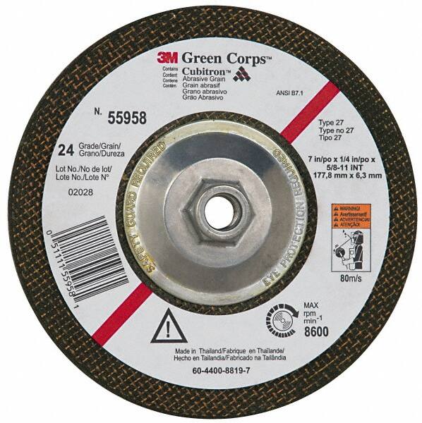 Depressed Center Wheel: Type 27, 7" Dia, Ceramic