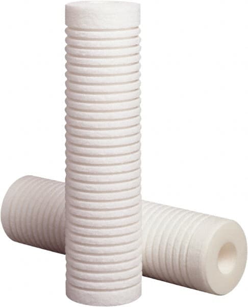 Plumbing Cartridge Filter: 2.6" OD 20" Long, 75 micron, Polypropylene