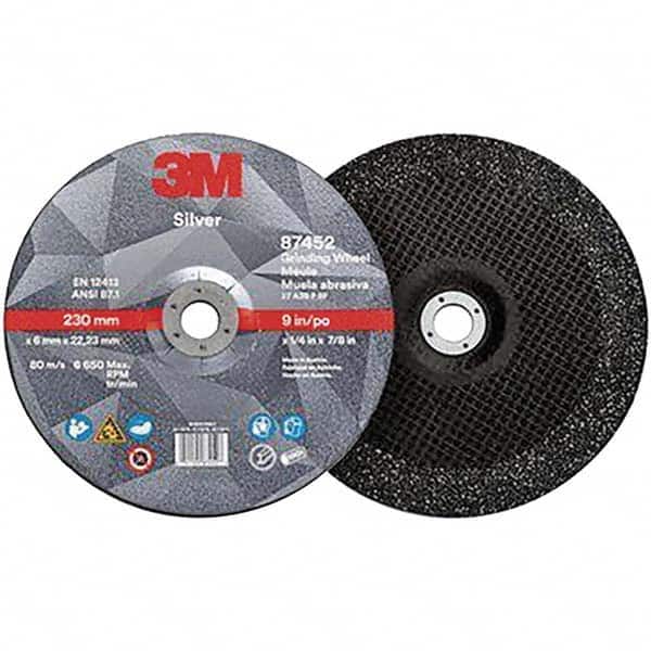 Depressed Center Wheel: Type 27, 9" Dia, 1/4" Thick, Ceramic