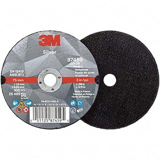 Cutoff Wheel: 3" Dia, 0.06" Thick, 3/8" Hole, Ceramic