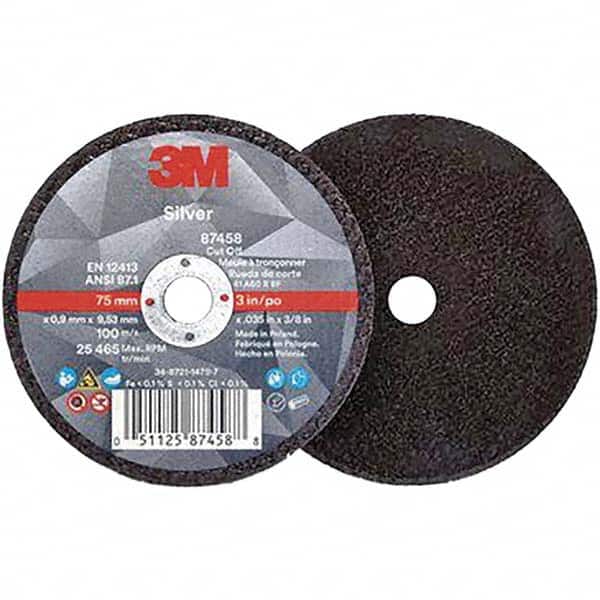 Cut-Off Wheel: 3" Dia, 3/8" Hole, Ceramic