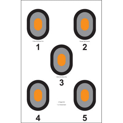 Action Target 5 Bull's-Eye Target w/ Orange Centers