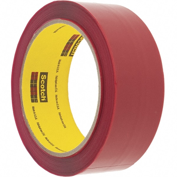 Packing Tape: 50' Long, Red, Rubber Adhesive